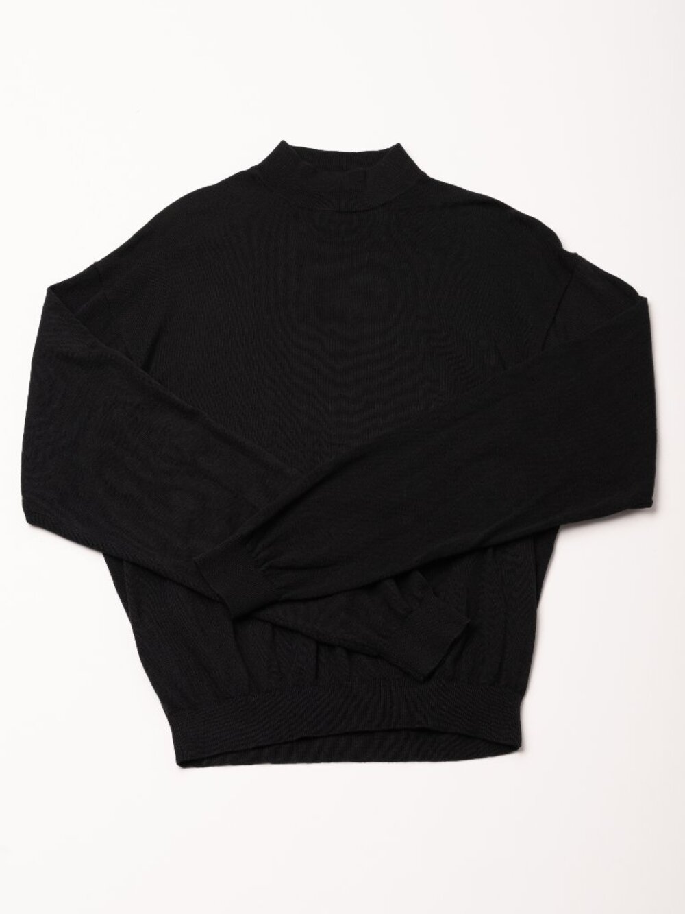 Pronto Uomo Black Mock Neck Silk Cotton Sweater Size Large EUC Layering